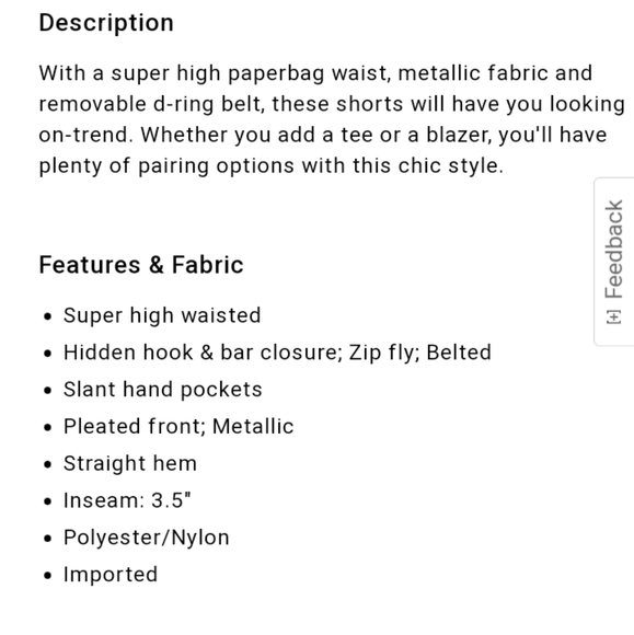 Express Metallic paper bag shorts - Picture 7 of 7